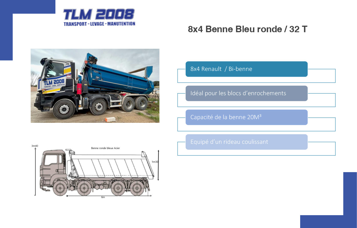 Camion benne Ronde bleu